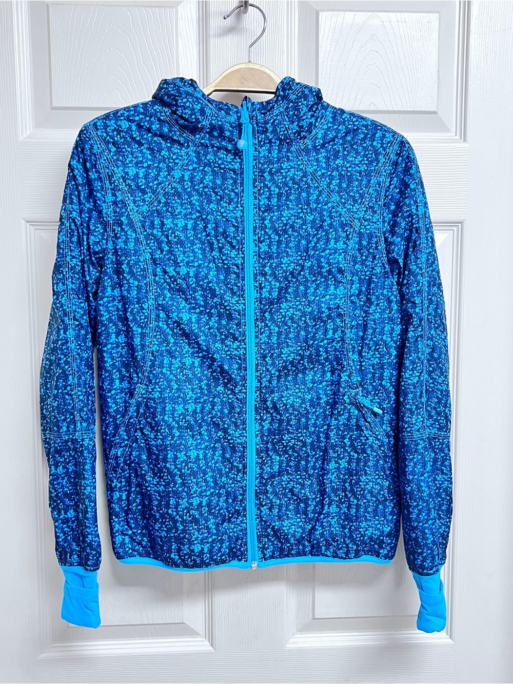 Ivivva By Lululemon Girls Size 14 Blue Full Zip Fleece Lined Hooded Jacket